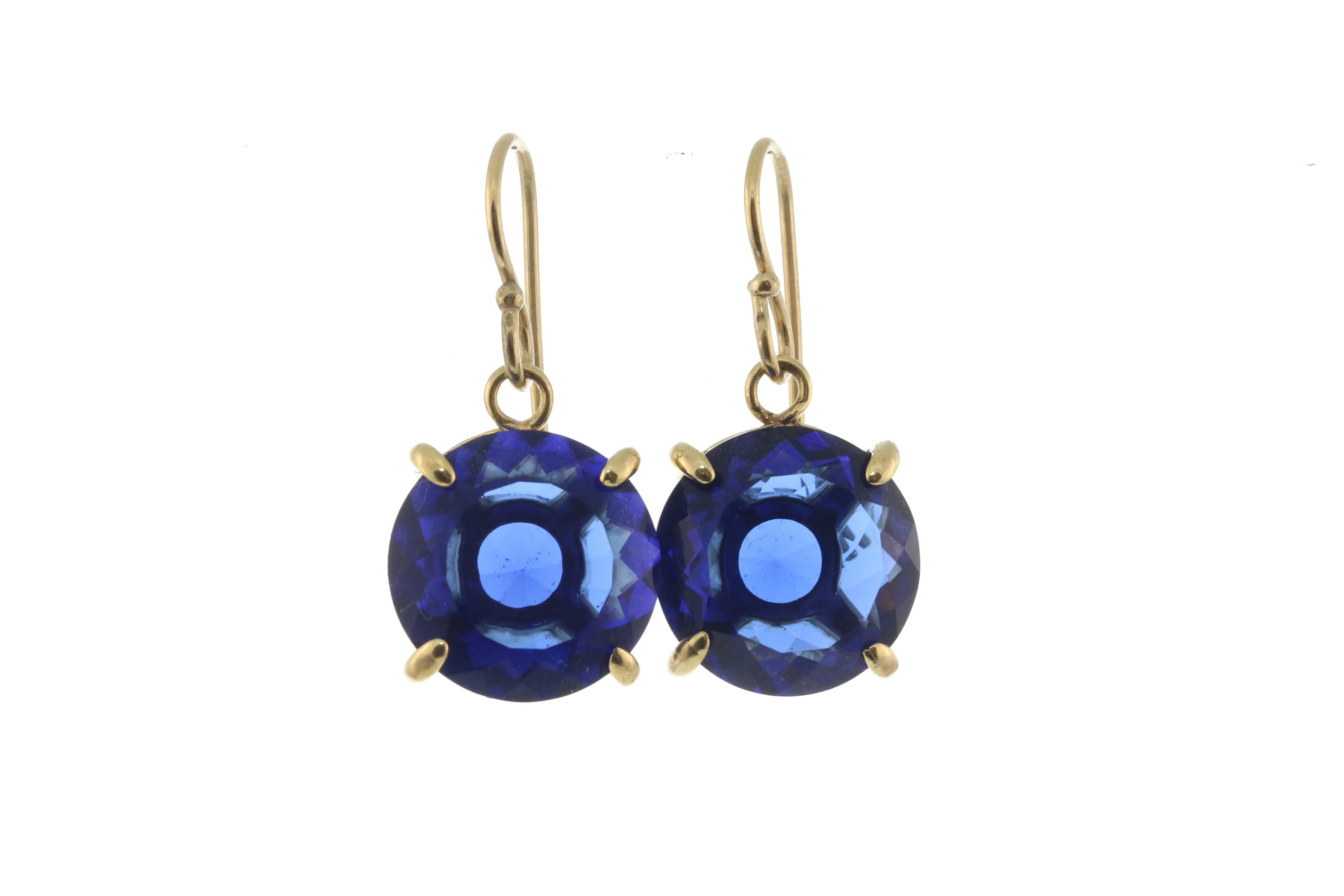 Exquisite Gold Sapphire Earrings