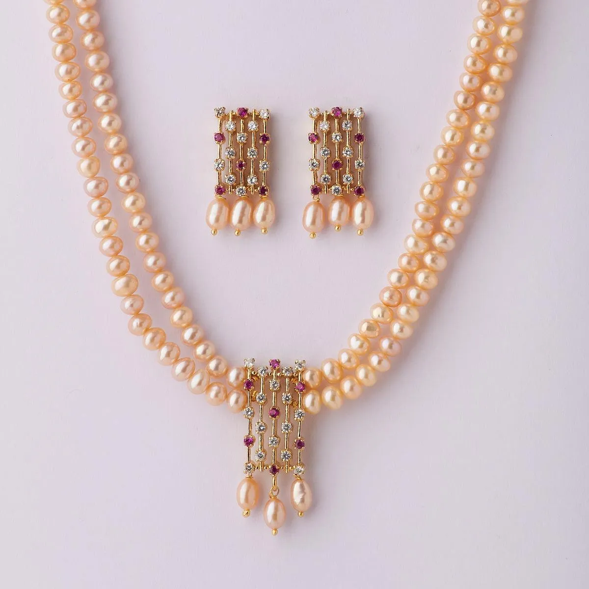 Exquisite Real Pearl Necklace Set