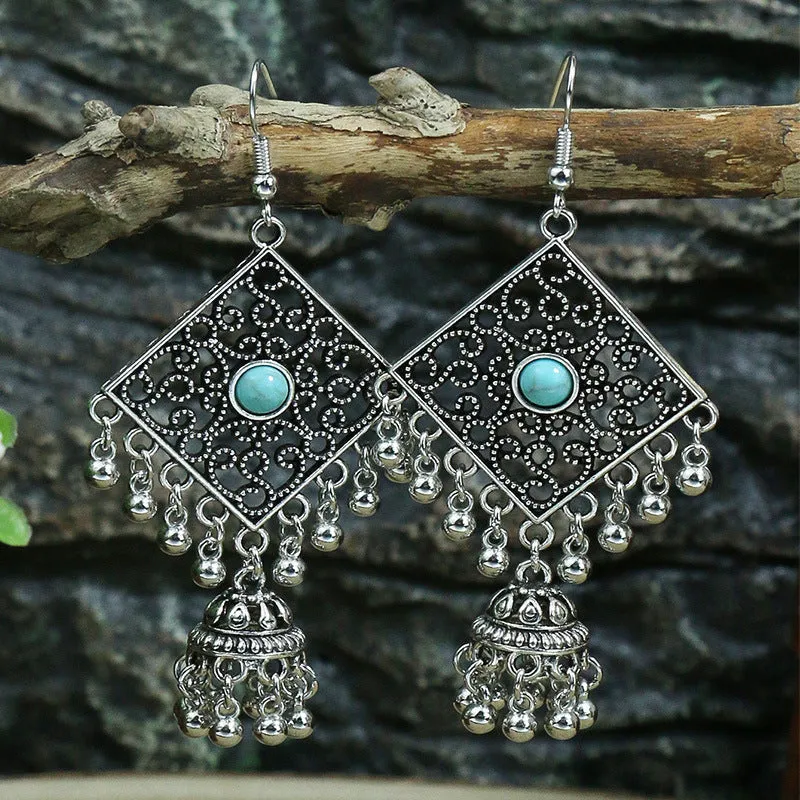 Exquisite Turquoise Bell Earrings
