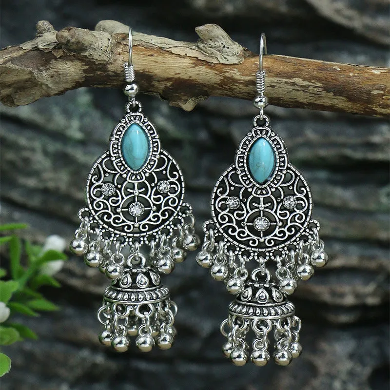 Exquisite Turquoise Bell Earrings