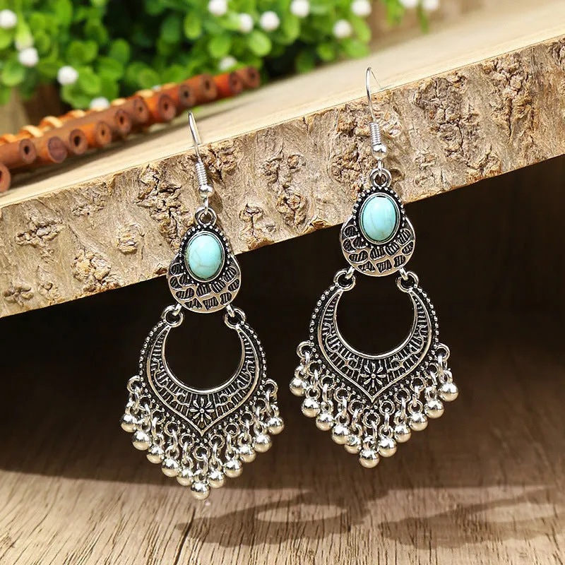 Exquisite Turquoise Bell Earrings