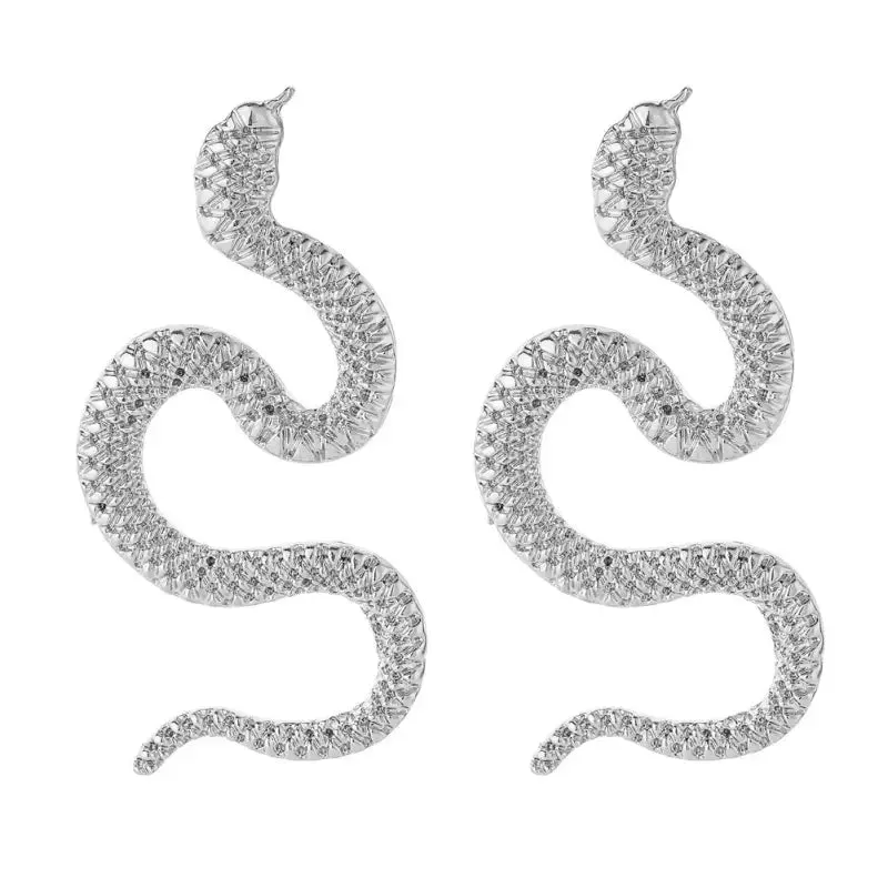 Fashion Metal Snake Earrings - Exquisite Zodiac Design