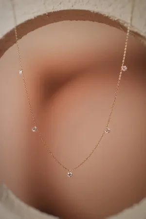 Five Floating-Diamonds Necklace