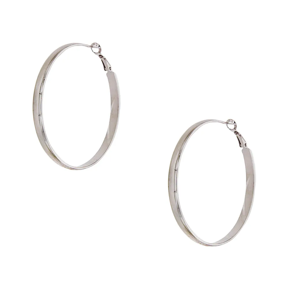 Flat Tube Hoop Earrings