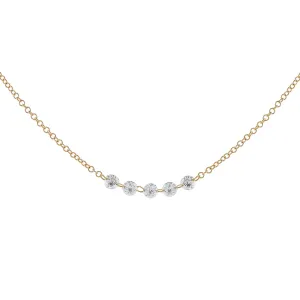 Floating Multi Diamond Necklace 14K