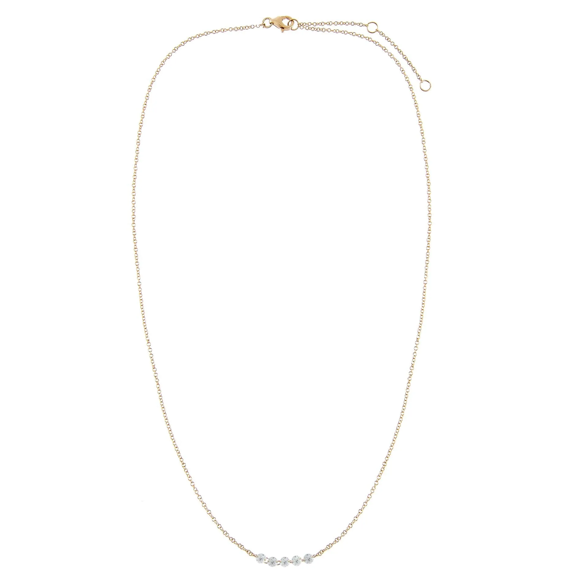 Floating Multi Diamond Necklace 14K