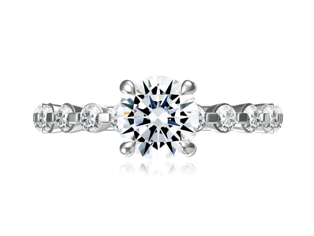Floating Round Diamond Engagement Ring