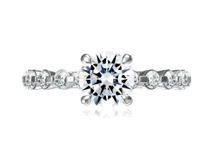 Floating Round Diamond Engagement Ring