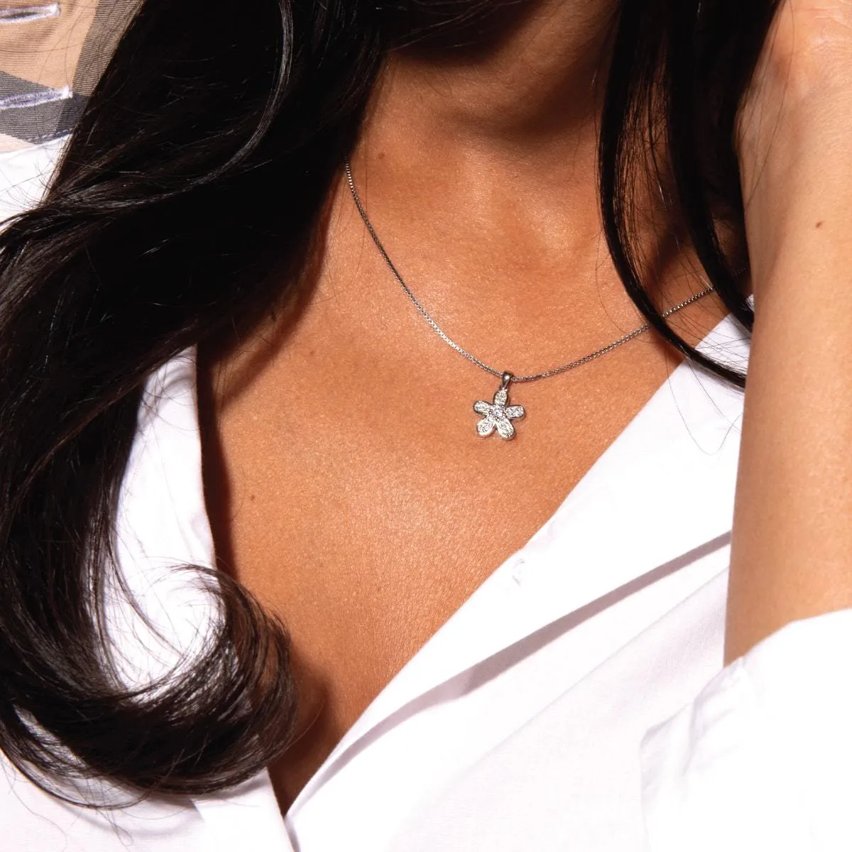 Flower Power | .925 Sterling Silver | Crystal Infinity Clasp Necklace