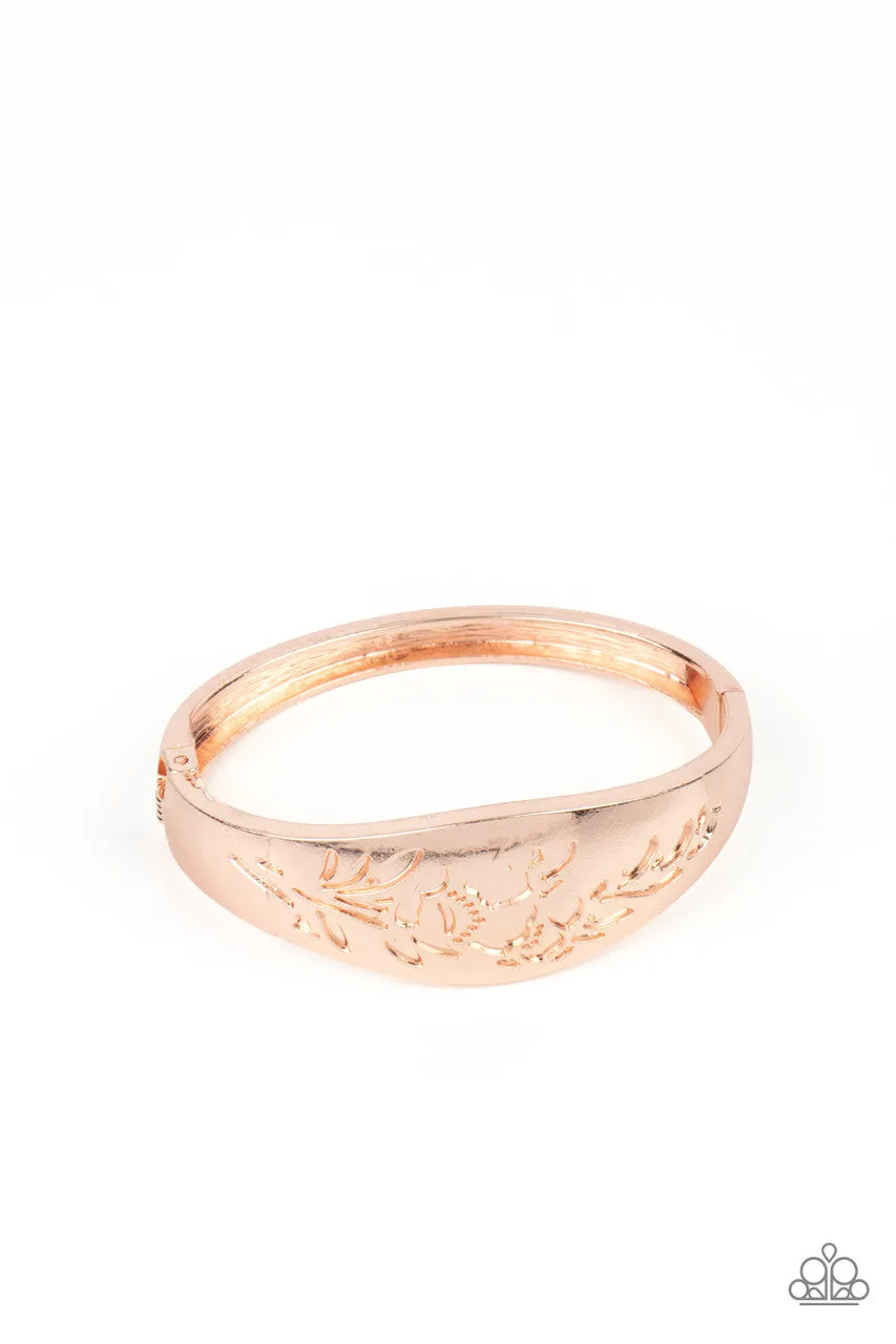 Fond of Florals Rose Gold Paparazzi Bracelet