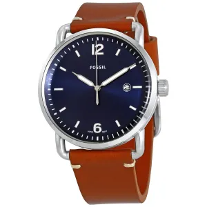 Fossil Commuter Blue Dial Brown Leather Men's Watch FS5325