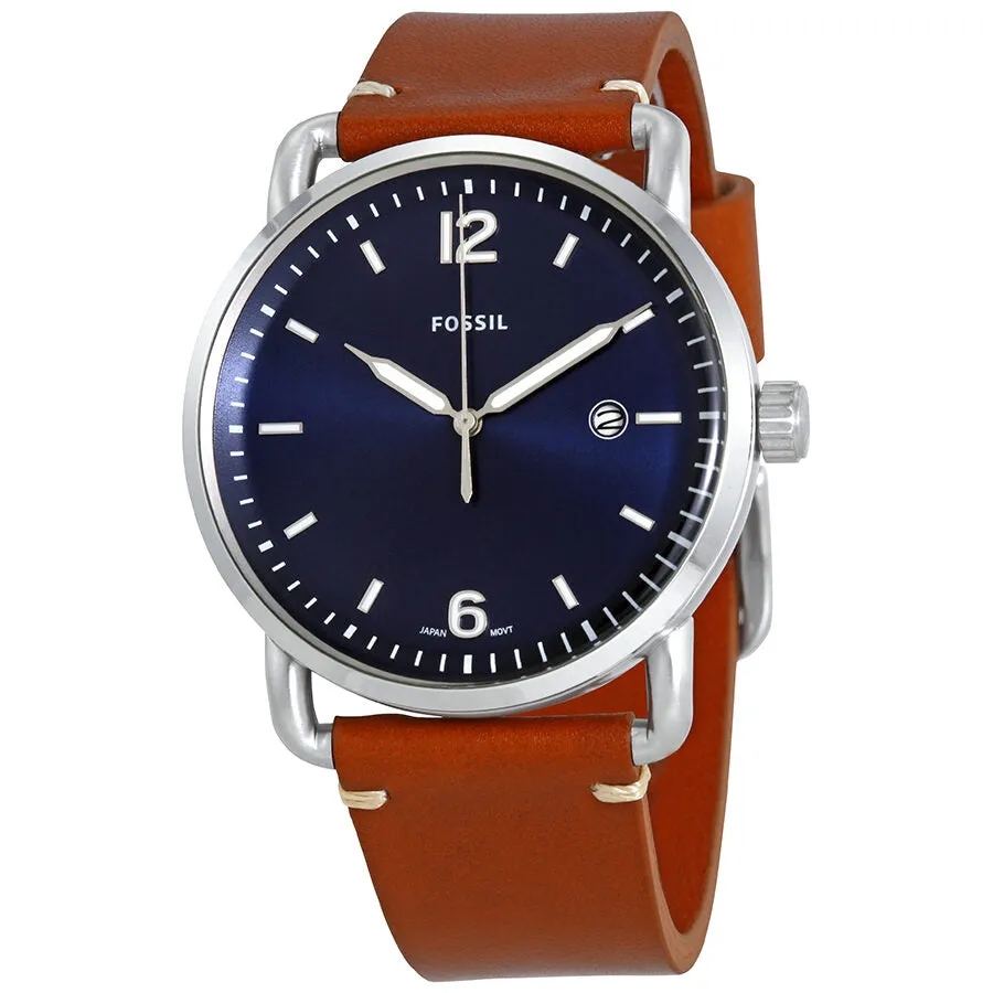 Fossil Commuter Blue Dial Brown Leather Men's Watch FS5325