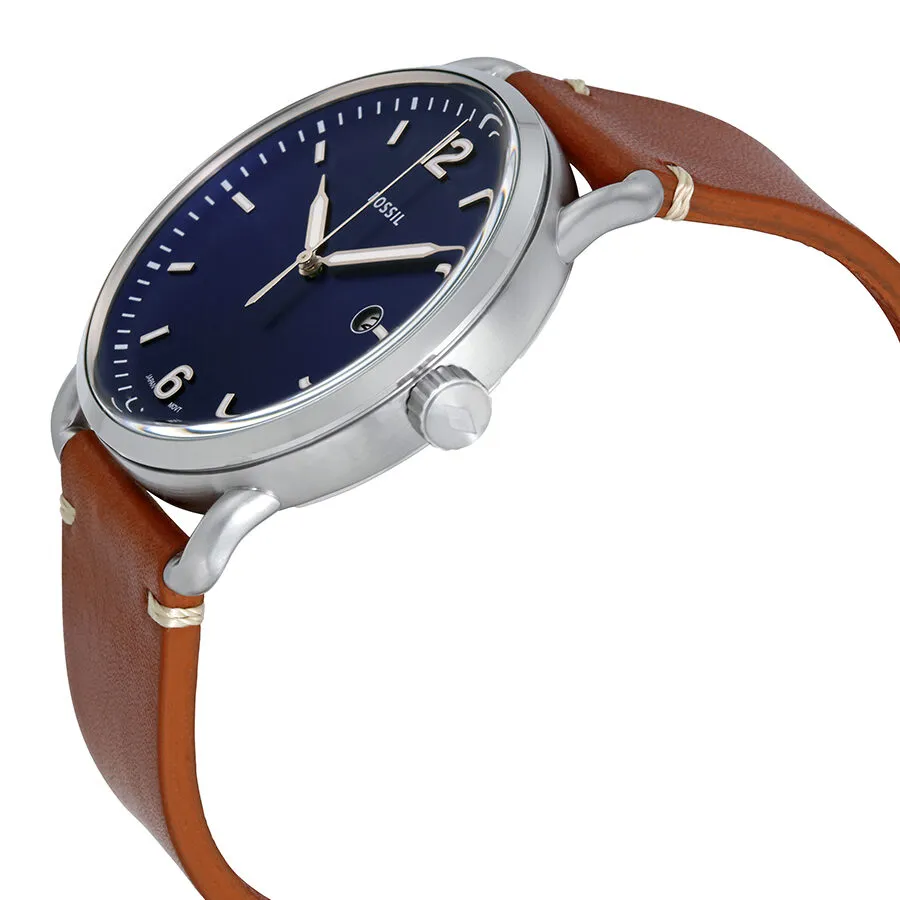Fossil Commuter Blue Dial Brown Leather Men's Watch FS5325