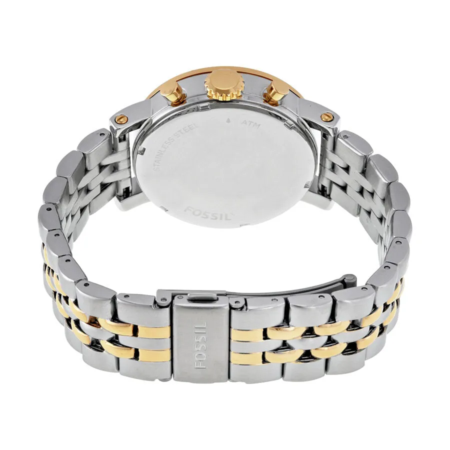 Fossil Original Boyfriend Chronograph White Dial Two-tone Watch ES3746