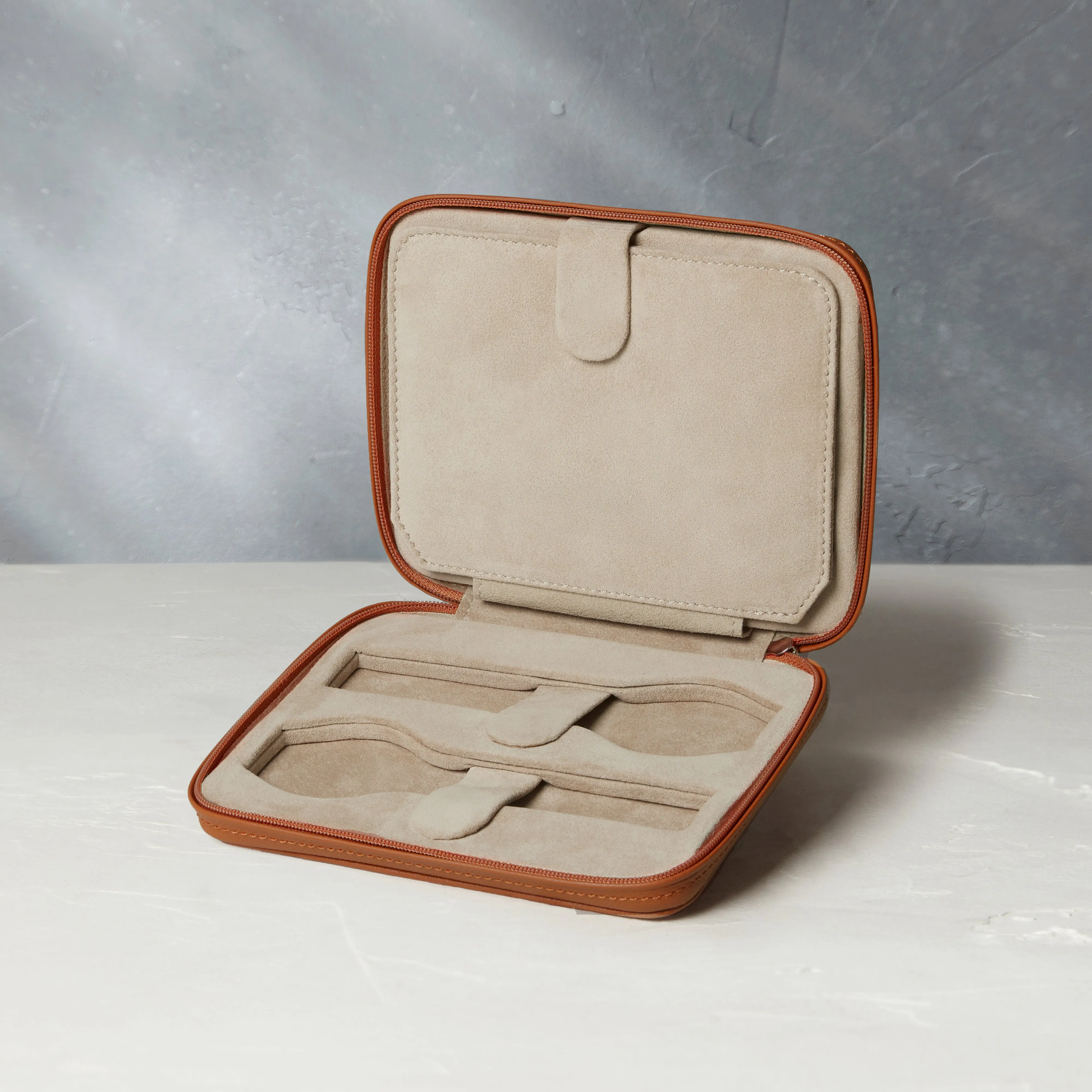 four-watch folio, grained leather