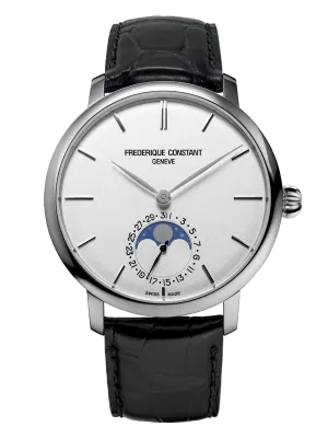 FREDERIQUE CONSTANT SLIMLINE MOONPHASE MANUFACTURE SILVER DIAL