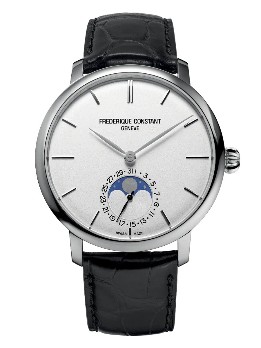 FREDERIQUE CONSTANT SLIMLINE MOONPHASE MANUFACTURE SILVER DIAL