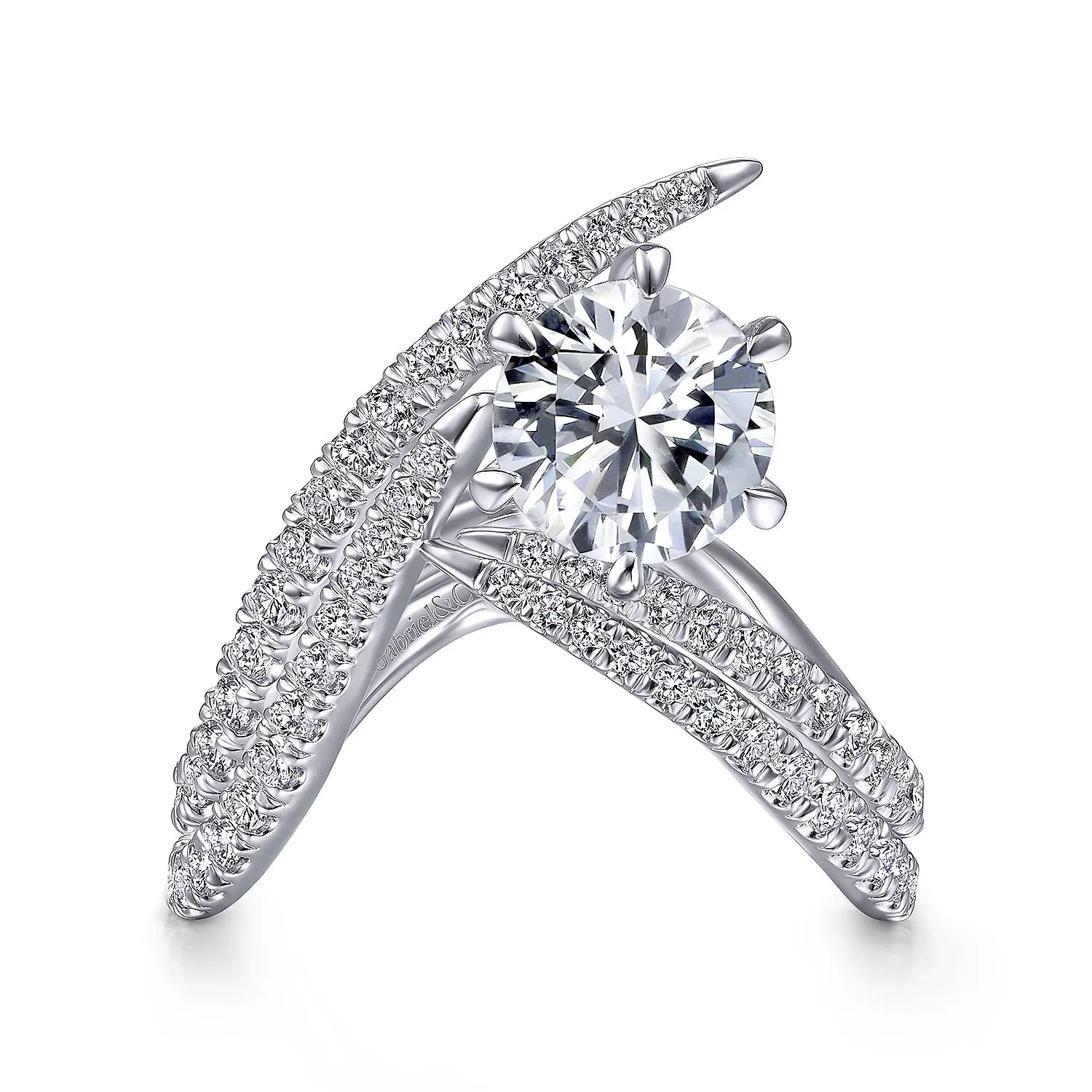 Free Form Round Diamond Engagement Ring Mounting