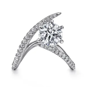 Free Form Round Diamond Engagement Ring Mounting