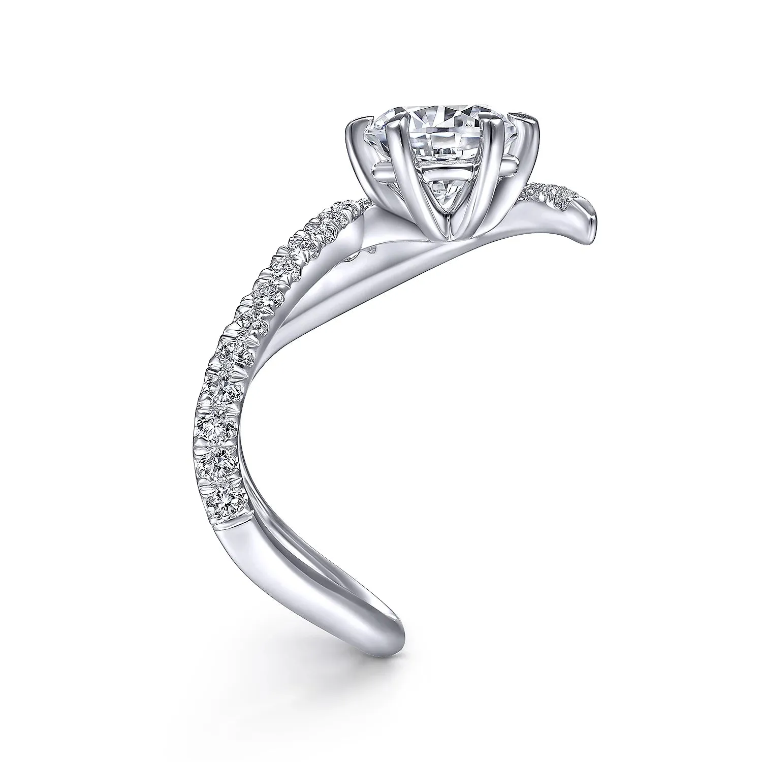 Free Form Round Diamond Engagement Ring Mounting