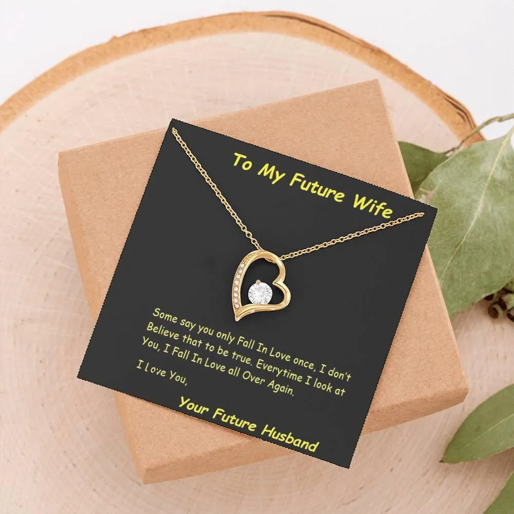 Future Wife Forever Love Necklace, Future Wife From Future Husband - Birthday | Christmas Gift  | Message Card Jewelry