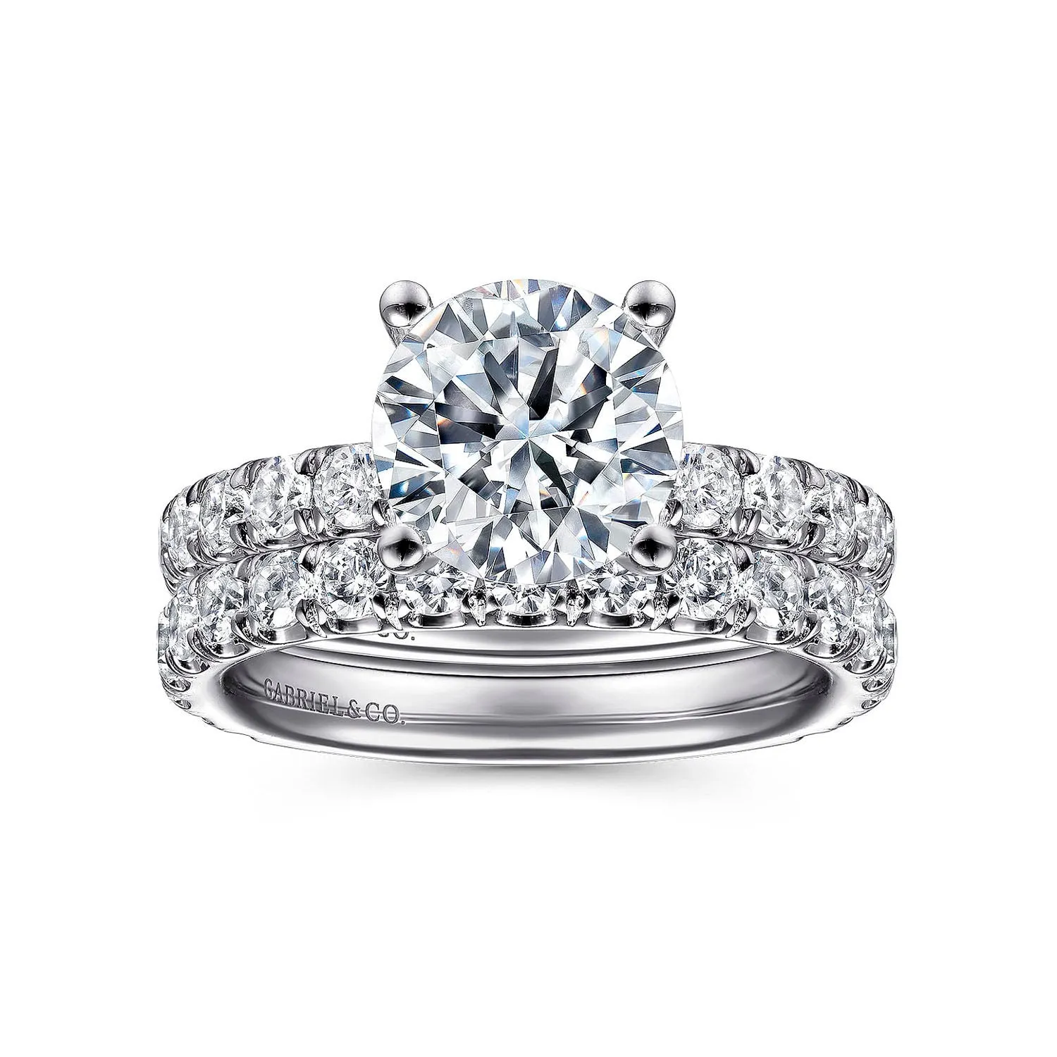 Gabriel & Co. 14k White Gold Round Diamond Semi-Mount Engagement Ring – ER14941R8W44JJ.CSCZ