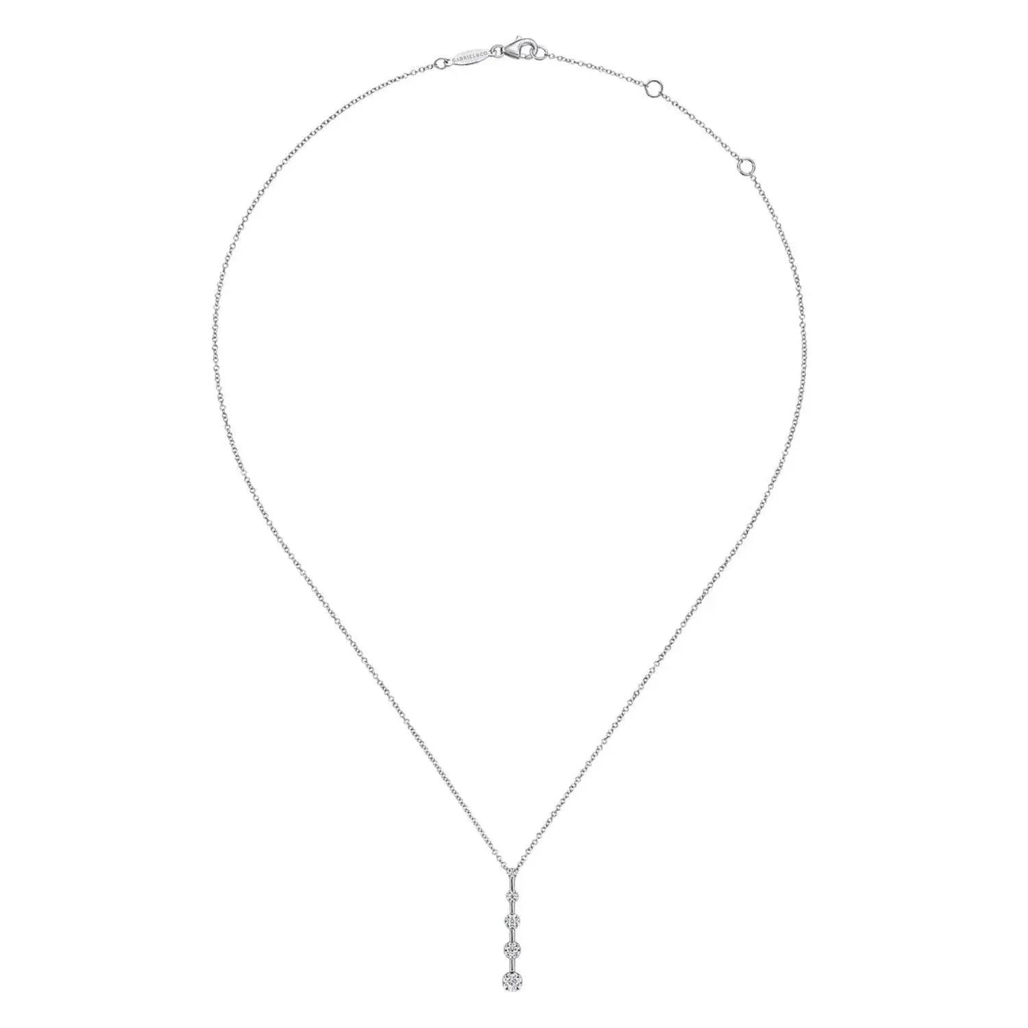 Gabriel & Co. Five Stone Diamond Drop Bar Pendant