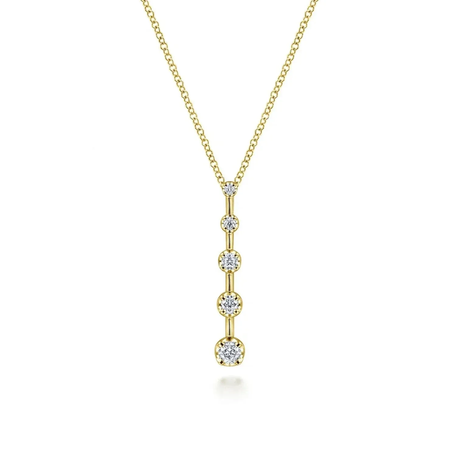 Gabriel & Co. Five Stone Diamond Drop Bar Pendant