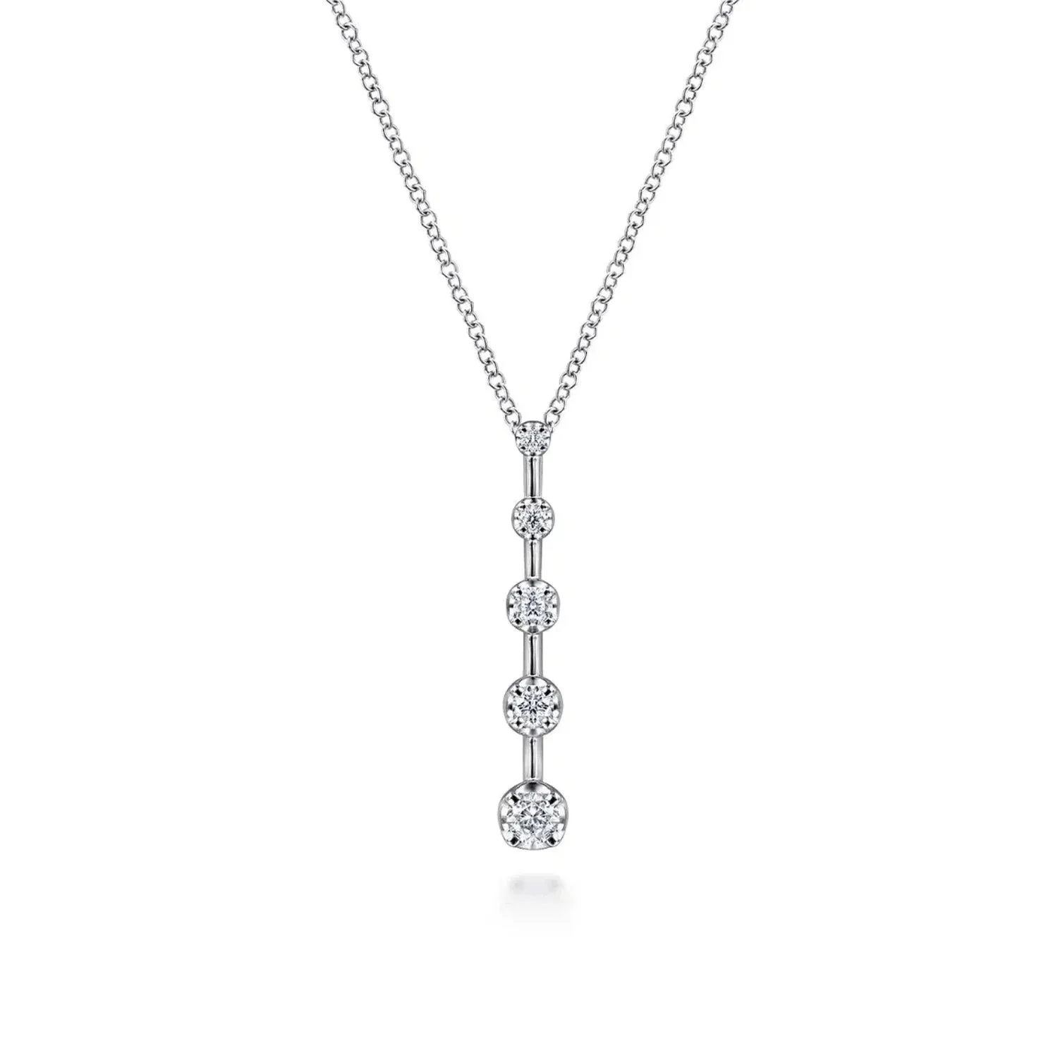 Gabriel & Co. Five Stone Diamond Drop Bar Pendant