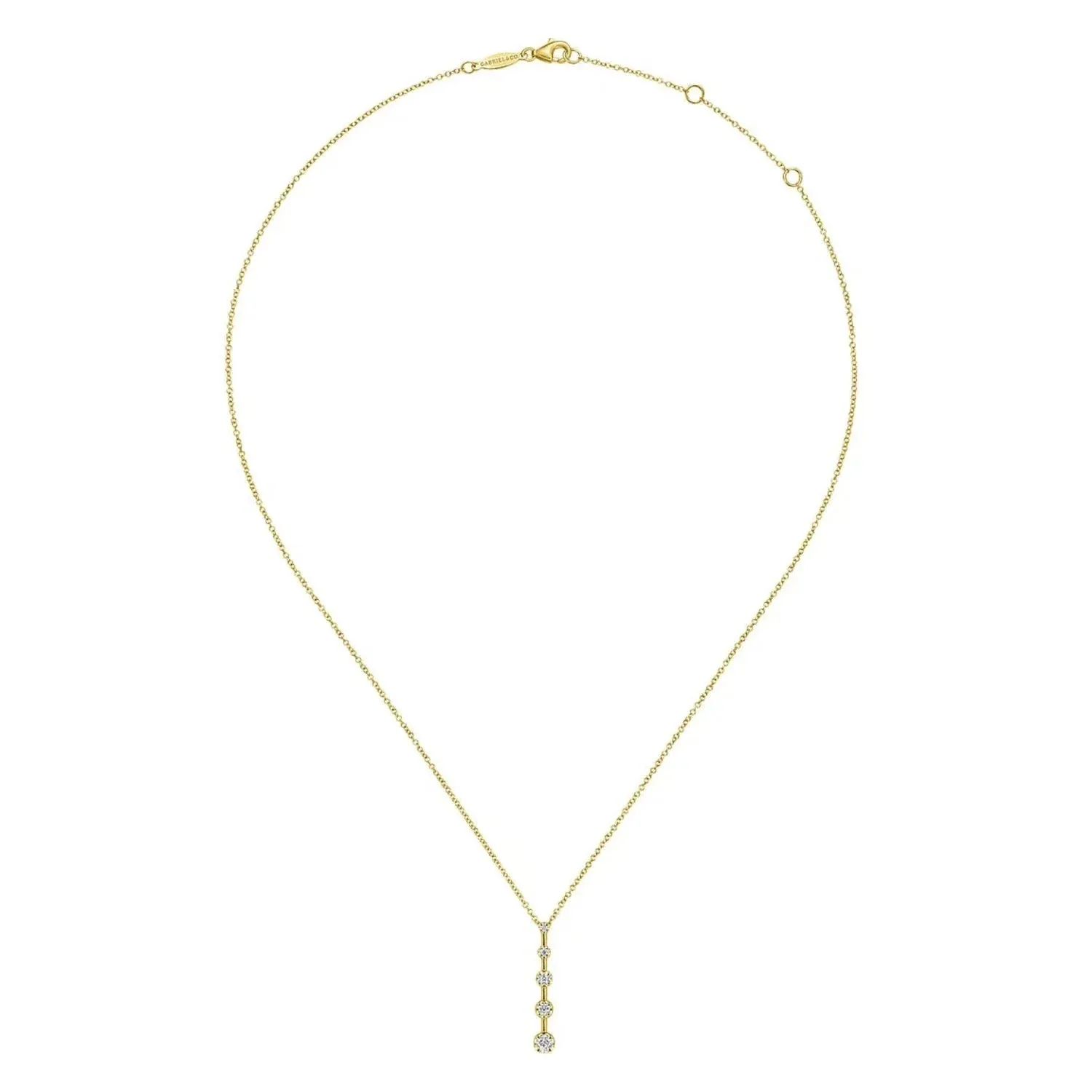 Gabriel & Co. Five Stone Diamond Drop Bar Pendant