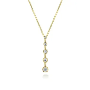 Gabriel & Co. Five Stone Diamond Drop Bar Pendant