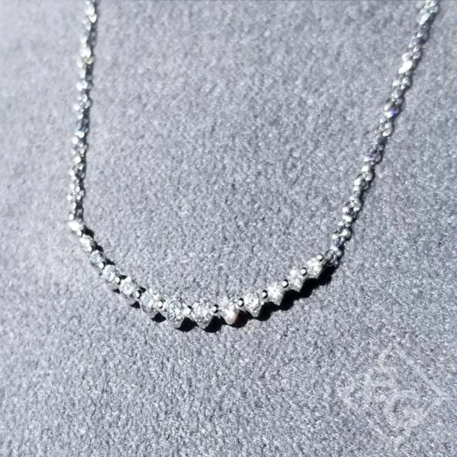 Gabriel & Co. "Indulgence" Graduating Diamond Curved Bar Necklace