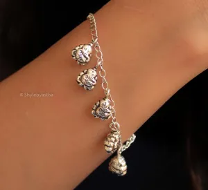 Ganesha Half Bangle and Chain Charm Bracelet