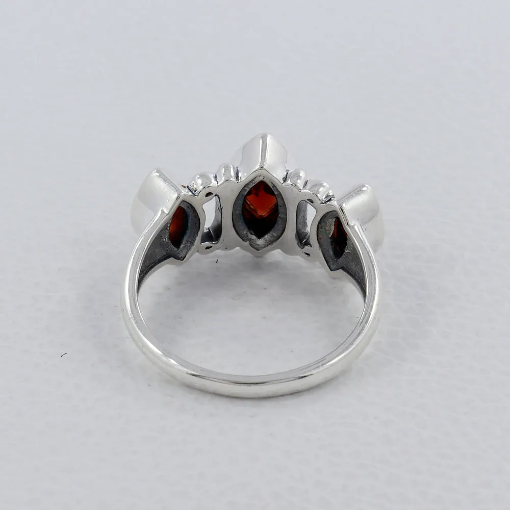 Garnet  Silver Rings