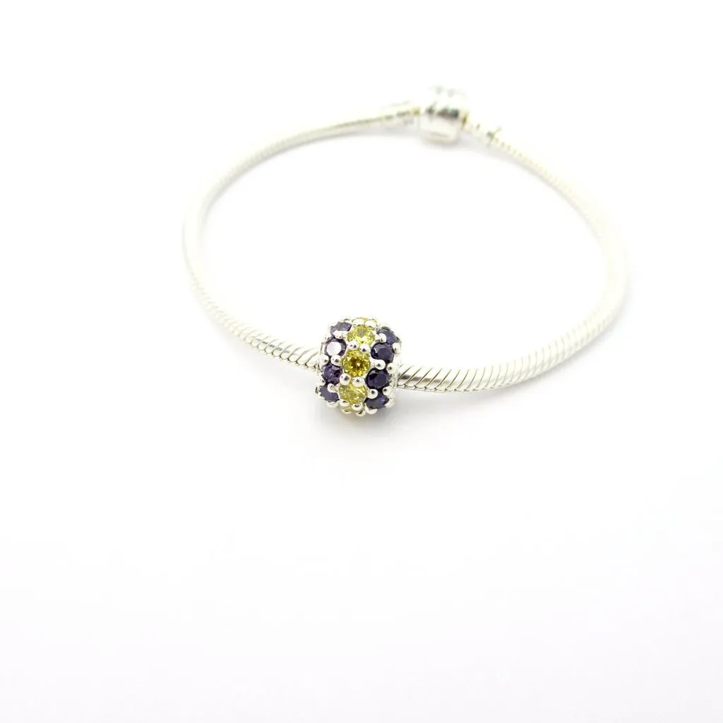 Geaux Purple & Gold Striped Couture Charm