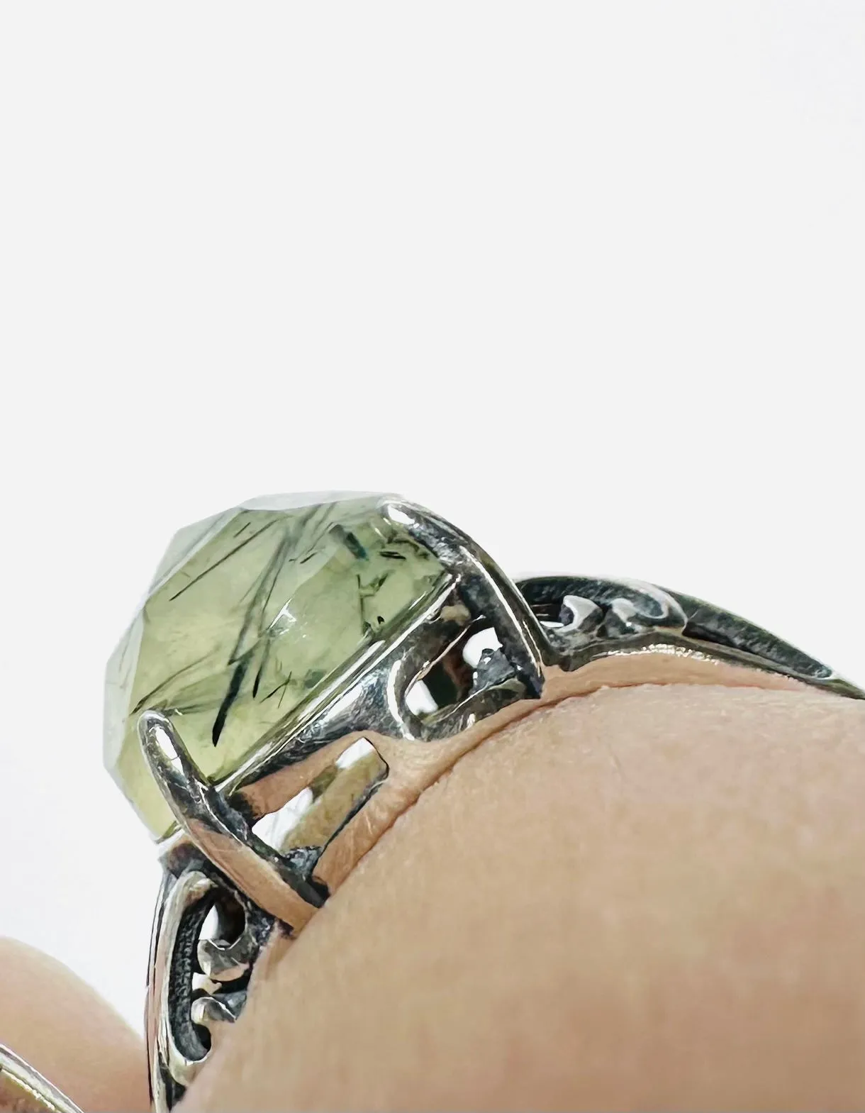 Gemstone Adjustable Filigree Ring