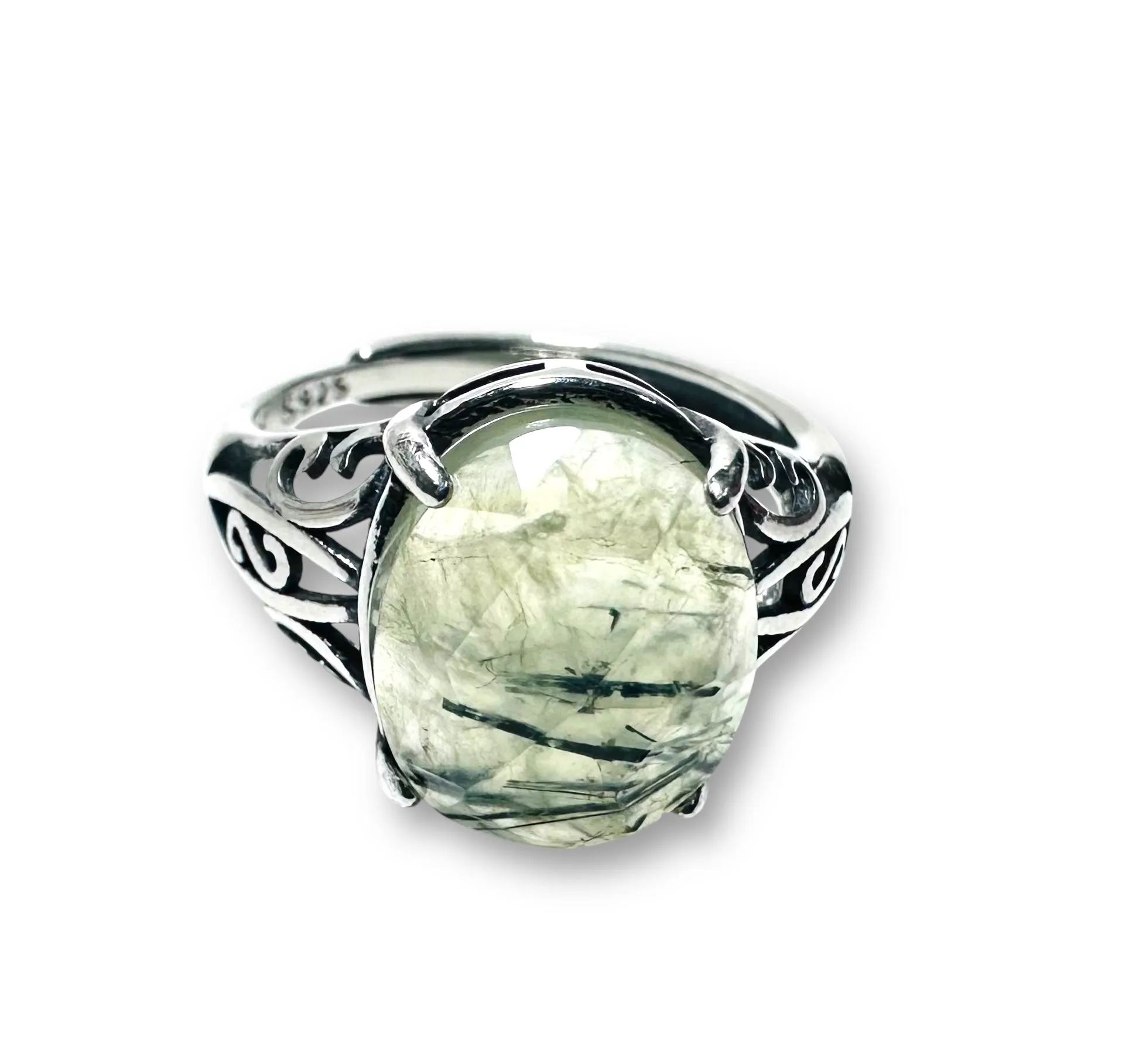 Gemstone Adjustable Filigree Ring