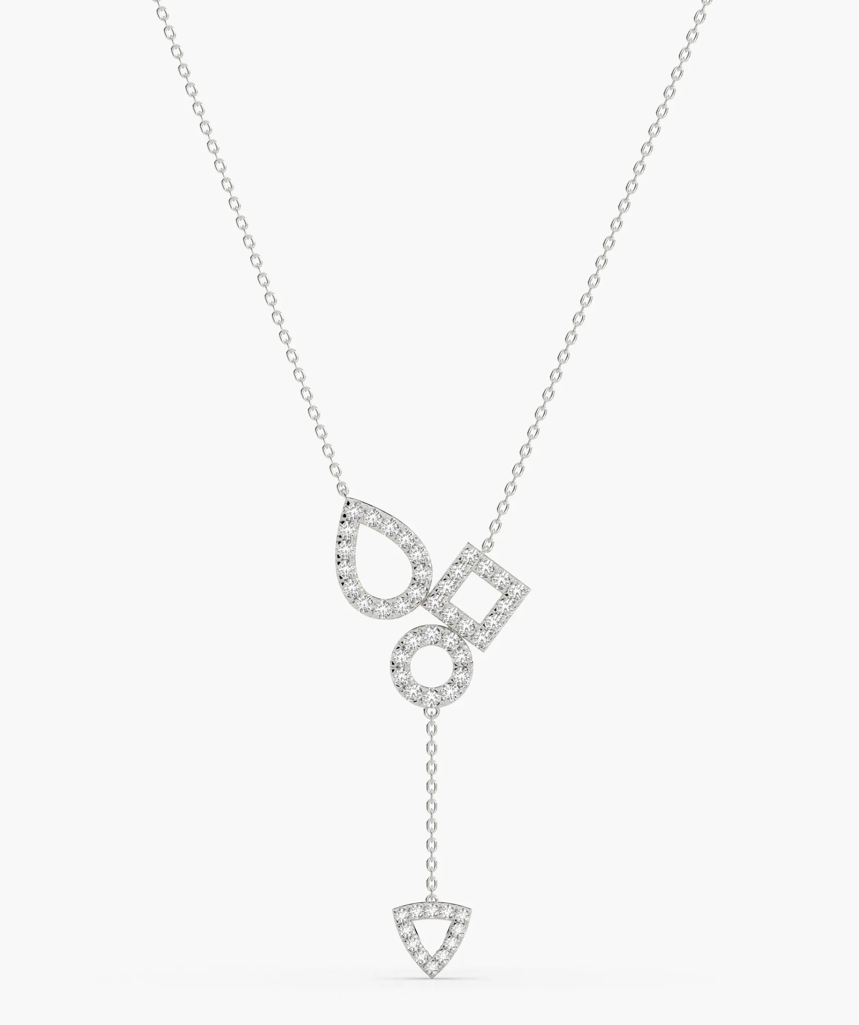 Geometric Drop Diamond Necklace
