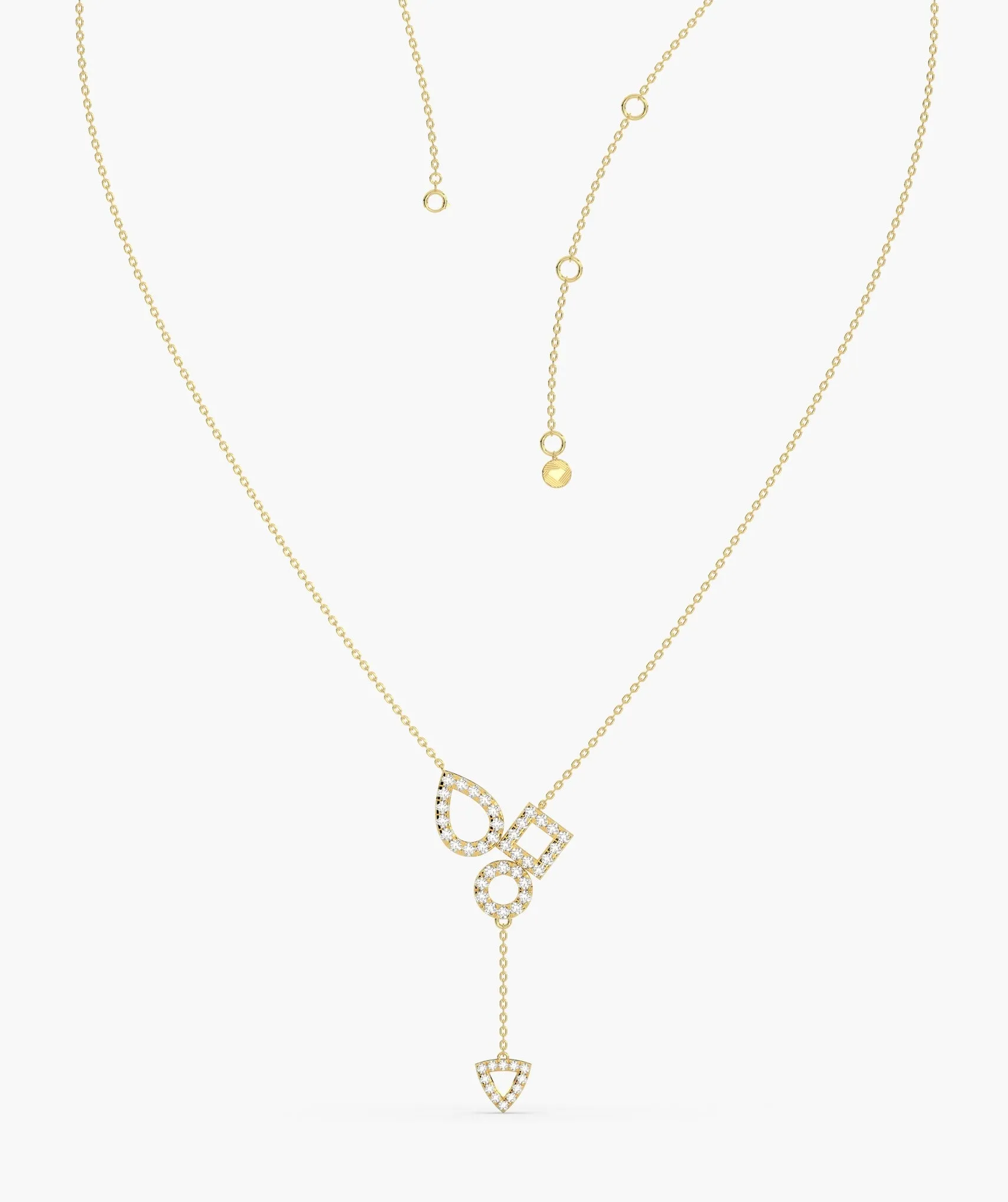 Geometric Drop Diamond Necklace
