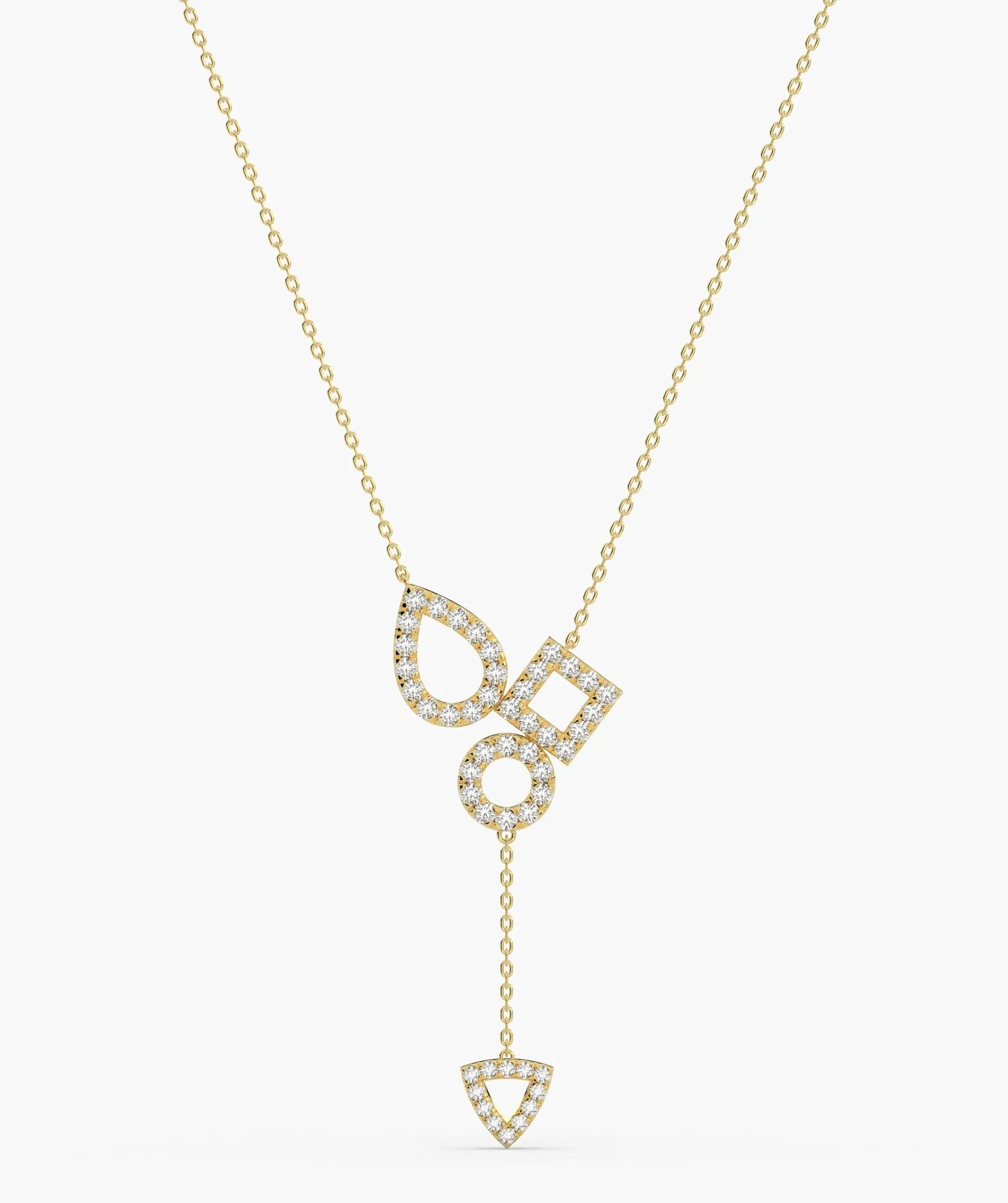 Geometric Drop Diamond Necklace