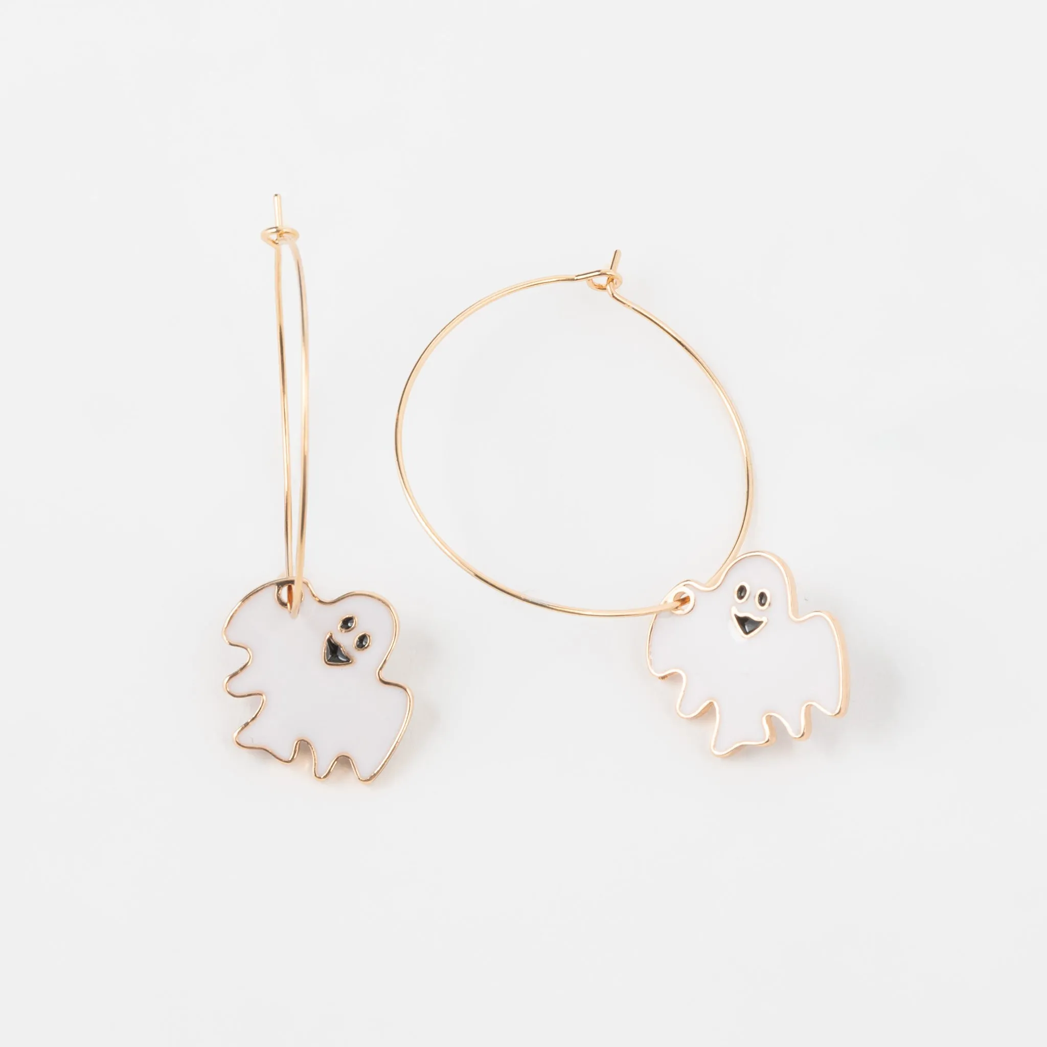 Ghost Charm Hoop Earrings