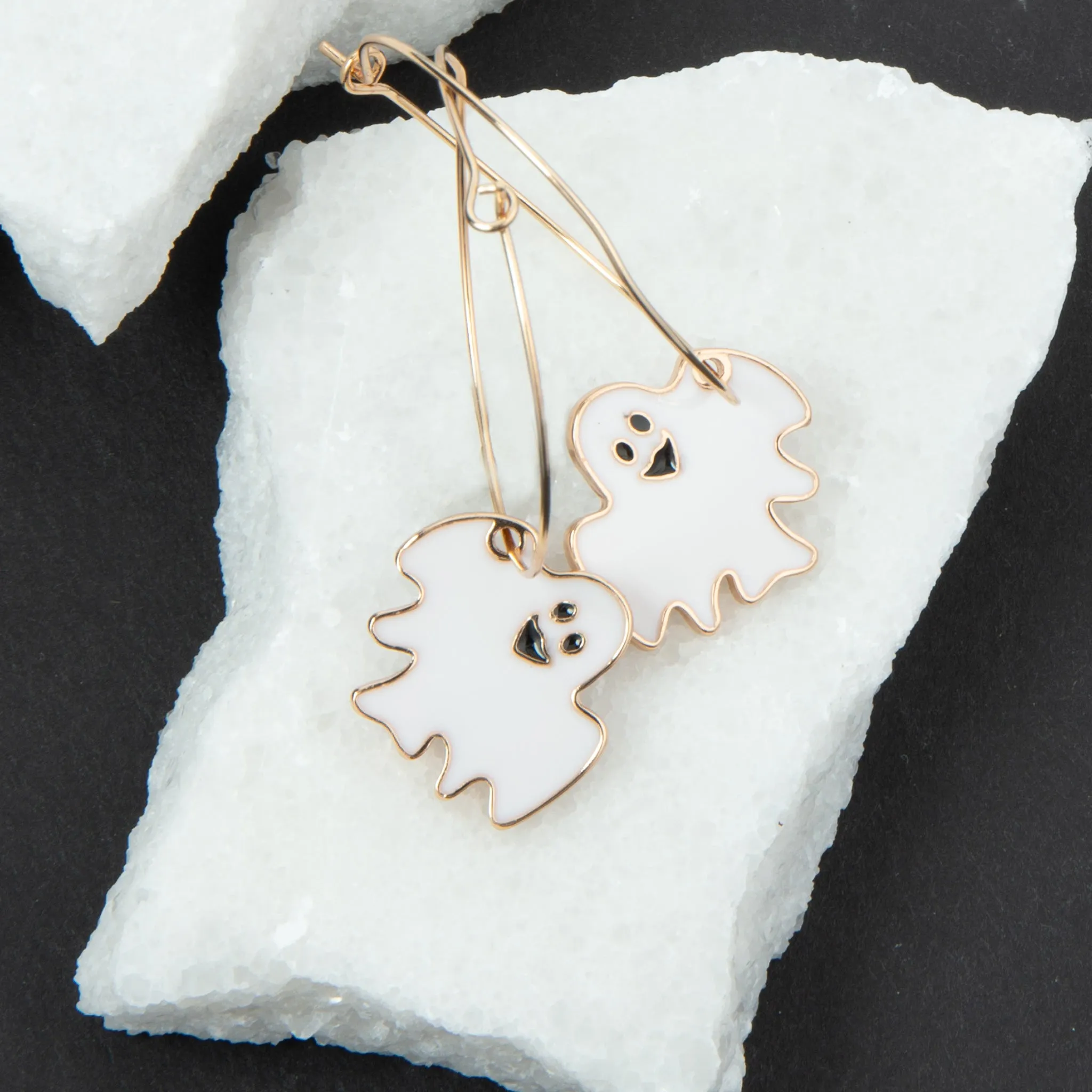 Ghost Charm Hoop Earrings