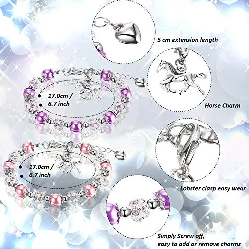 Girls Horse Beaded Bracelets