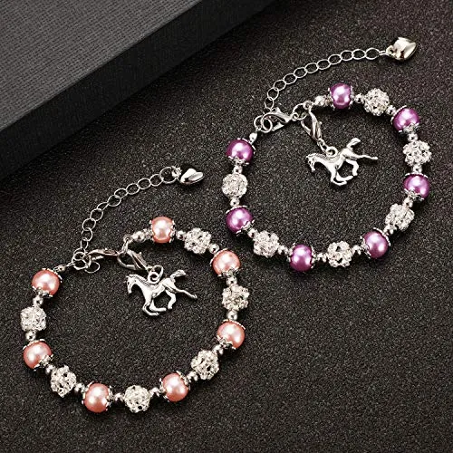 Girls Horse Beaded Bracelets