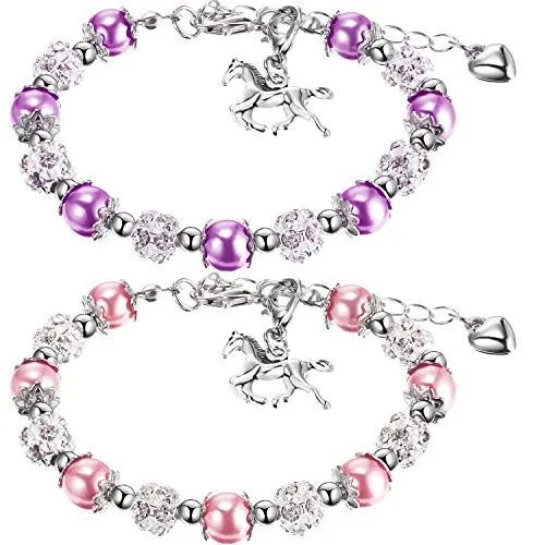 Girls Horse Beaded Bracelets
