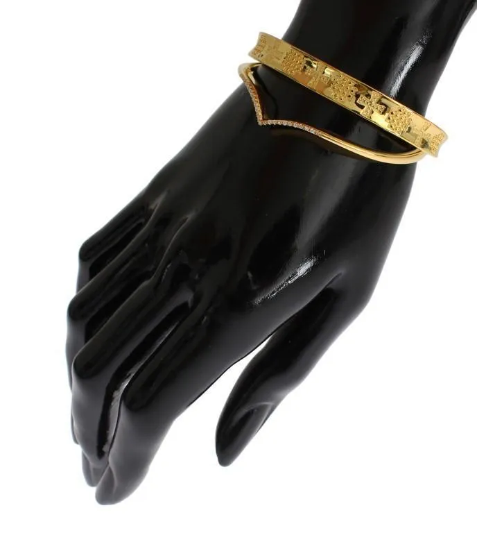 Gold 925 Silver Bangle Bracelet
