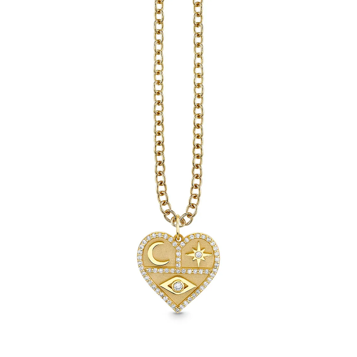Gold & Diamond Heart Tricon Charm