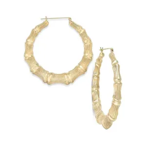 Gold Bamboo Hoop Earrings