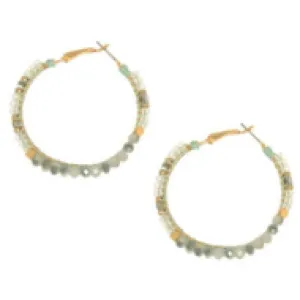 Gold Beaded Hoop Earrings