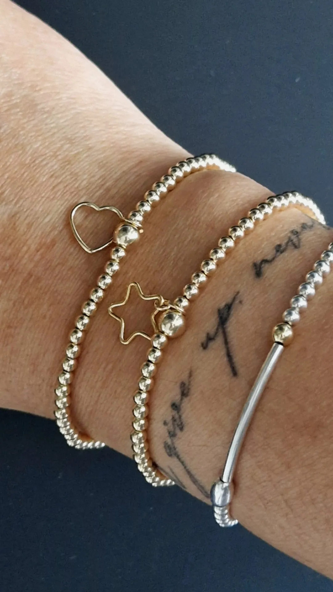 Gold Bobble Bracelet - 'Star' Frame